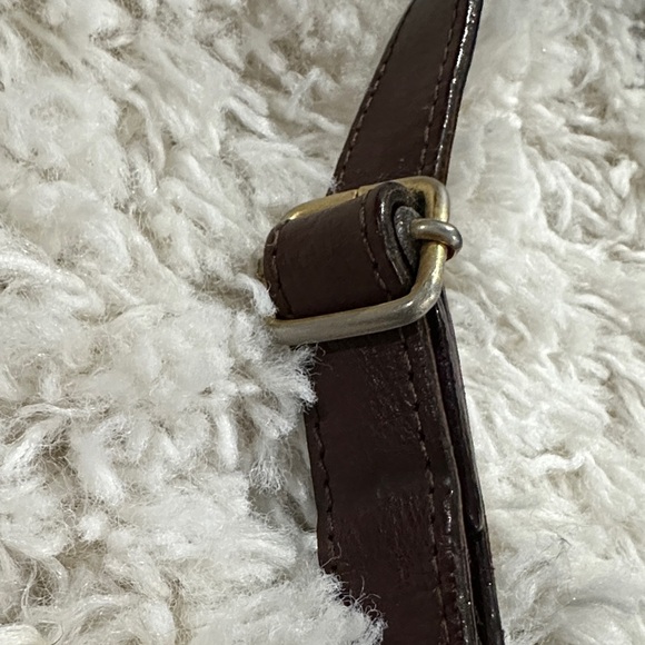 Valentina Classic Black and Brown Italian Leather Crossbody Bag, Vintage - Picture 7 of 12